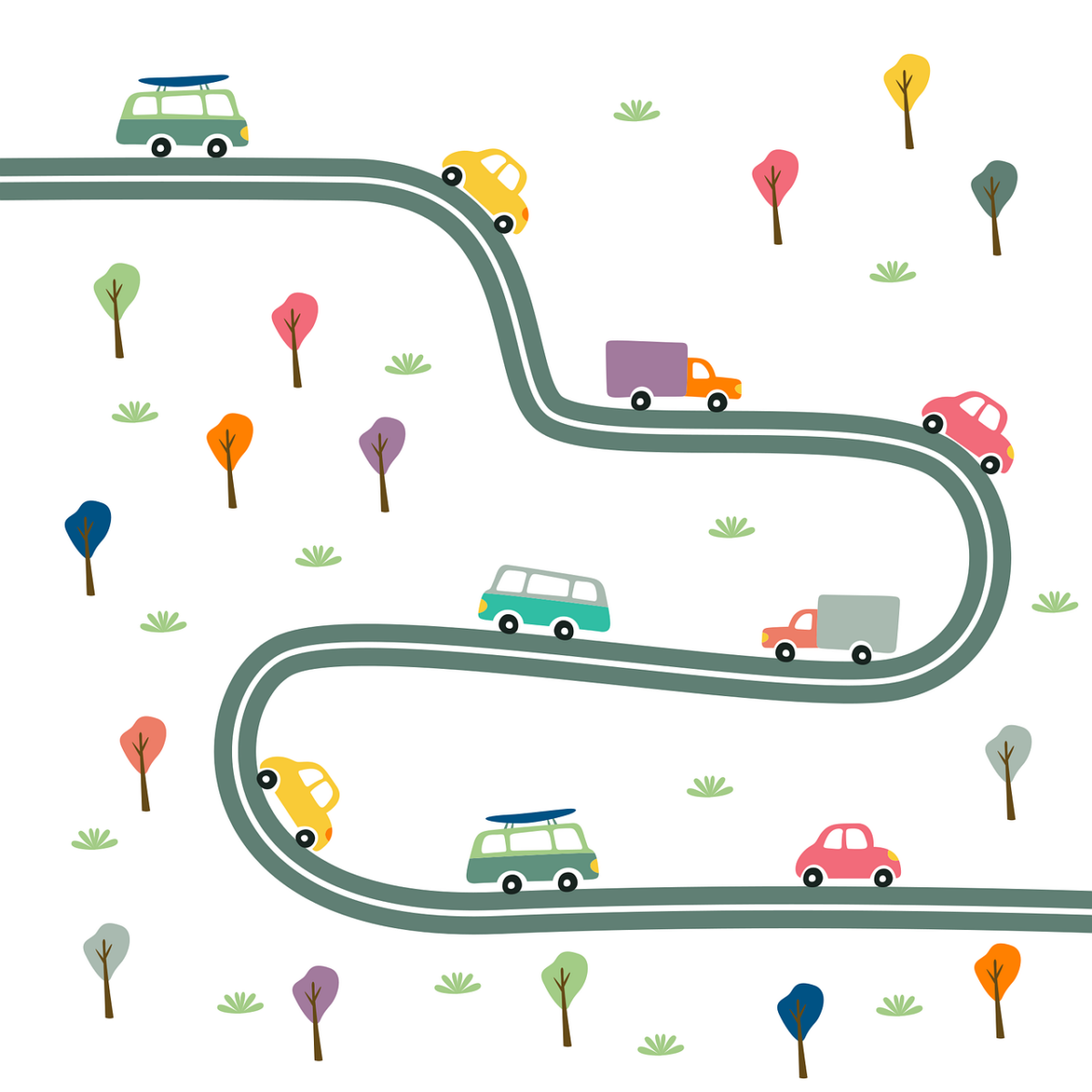 cars, road, street, transportation, traffic, city, vehicle, urban, taxi, auto, speed, volkswagen, nature, automobile, driving, trees, drive, trip